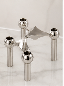 Juego de Portavelas Modernos de Metal Cromado, Candelabros Decorativos para Mesa, para Comedor, Decoración del Hogar y Eventos - Product Image 4