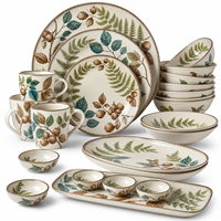 Collection de vaisselle en mélamine aspect grès, motif moucheté neutre, pour restaurants et hôtels modernes