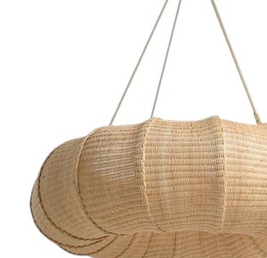 Handmade Woven Rattan Lampshade <b>Boho</b> <b>Ceiling</b> Pendant <b>Light</b> Natural Wicker Chandelier Hanging Lamp Fixture For Dining Room Decor - Product Image 4