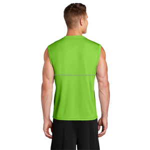 Camiseta sin Mangas 100% Poliéster para Hombre con Logotipo Personalizado, Camiseta Deportiva Transpirable de Corte Clásico de Secado Rápido para Gimnasio - Product Image 6