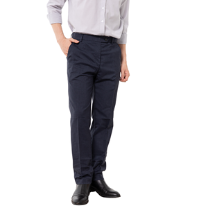 Venta al por mayor de pantalones Oxford personalizados para hombre, ligeros, vintage, 100% poliéster, de cintura media, con pliegues frontales y cierre de botón, para verano, Vietnam - Product Image 2