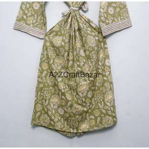 Elegante Kimono Casual con Estampado Floral, 100% Algodón, Cuello en V, Cordón Ajustable, Manga Tres Cuartos, para Mujer - Product Image 6