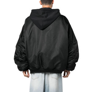 OEM Men's Lightweight Hooded Satin Bomber <b>Jacket</b> Front Zipper Closure Eco-Friendly Streetwear Waterproof Winter Satin <b>Jacket</b> - Product Image 5