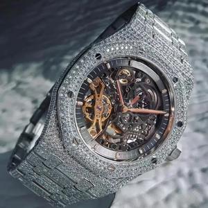 Gray <b>Skeleton</b> Men's <b>Skeleton</b> <b>Watch</b> With VVS1 Moissanite Diamond and Swiss <b>Automatic</b> Movement Business Style Fashion Jewelry - Product Image 4