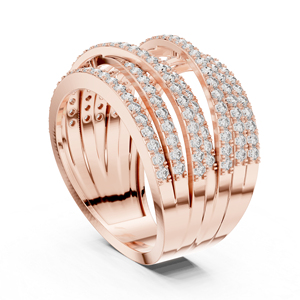 Anillo de Oro Rosa de 14K con Diamante Cultivado en Laboratorio, Redondo, para Uso Diario, para Mujer |   Diamante Cultivado Nuevo - Product Image 4