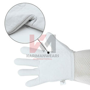 Guantes de Apicultura Ajustables con Protección de Muñeca, Guantes Largos de Cuero para el Manejo de Colmenas y la Extracción de Miel - Product Image 2