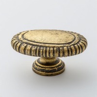 Poignée de porte en laiton massif de luxe, finition antique, forme ronde, pour la maison, le bureau, quincaillerie de porte