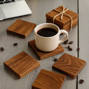 Ensemble de sous-verres en bois antidérapants réutilisables pour la maison, le bureau, le bar, le café, le thé, le vin, la protection de la table, design moderne - Product Image 1
