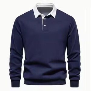 Polo à manches longues pour homme, respirant, doux, tissu tendance, léger, durable, 100% coton, best-seller. - Product Image 3