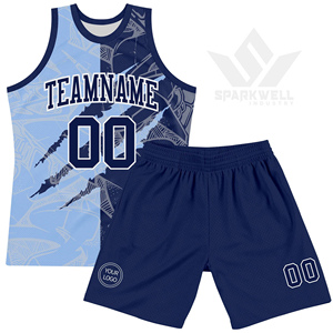 Conjunto de Uniforme de Baloncesto Sublimado Personalizado, Degradado Azul y Rojo, Malla sin Mangas, Absorbe la Humedad, Nombre del Equipo, Número 00, Adulto Unisex - Product Image 3