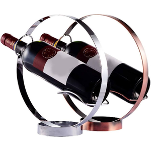 ชั้นวางไวน์โลหะทรงกลมแบบโมเดิร์น วางบนโต๊ะได้ ใช้เป็นที่เก็บขวดไวน์ ตกแต่งเคาน์เตอร์บาร์ สำหรับบ้านหรือบาร์ - Product Image 1