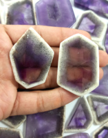 Radha Arts Lot de cabochons en améthyste naturelle, pierres précieuses en quartz de guérison, cabochons en vrac pour la fabrication de bijoux