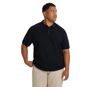 Polo en tricot pour homme grande taille, manches courtes, coton premium, tissu doux, coupe confortable, style décontracté chic, vêtements d'été, vente en gros - Product Image 3