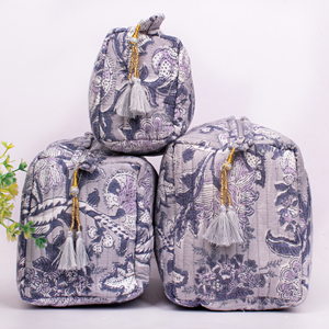 Ensemble de trousses de maquillage multifonctionnelles en coton fait main, écologiques, résistantes à l'eau, grande capacité, pour voyages - Product Image 2