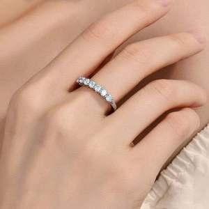 Classic Baguette Cut Lab Grown Diamond Geometric <b>Ring</b> 18K Gold Platinum Plated Prong Setting Unisex Wedding Jewelry - Product Image 2