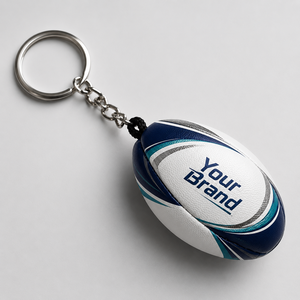 Porte-clés de rugby avec logo personnalisé, mini ballon de rugby, porte-clés souvenir sportif, cadeau promotionnel, porte-clés en caoutchouc PVC, métal, football, fournisseur - Product Image 2