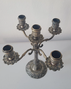 Candelabro de aluminio vintage de 5 brazos, tallado y grabado a mano, decoración navideña de lujo para el hogar. - Product Image 5