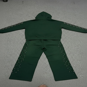 Survêtements en coton uni à capuche avec logo personnalisé pour hommes, respirants, coupe-vent, écologiques, design 2 en 1, pour l'hiver, vente chaude, prix bas - Product Image 2