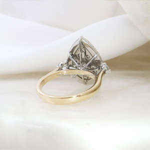 IGI/GIA Lab Grown Cut Diamond Vintage 14k Jaune Bague de mariage/fiançailles unisexe en or blanc fin Bague d'anniversaire digne de fête - Product Image 2