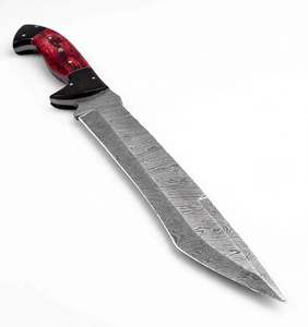 Outil utilitaire robuste à lame fixe avec poignée ergonomique à rainures pour les doigts et manche en bois rouge. - Product Image 2