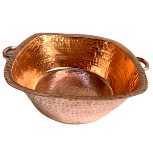Cuenco de Cobre Puro Martillado Artesanal Moderno para Pedicura, Elegante Cuenco Decorativo de Metal para Servir, Respaldo Ajustable para Masajes - Product Image 2