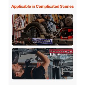 Set di 4 Organizzatori Magnetici per Bussole da 1/4 e 3/8 (Metrico e SAE) con Etichette Trasparenti per Riparazioni Auto - Product Image 6