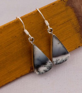 Dendritic Agate 925 Sterling Silver <b>Handmade</b> <b>Earrings</b> Natural Stone Jewelry Boho <b>Earrings</b> Wholesale Jewelry Tree Agate - Product Image 2
