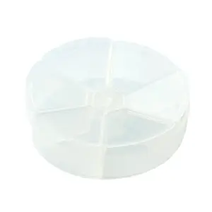 Kwang Hsieh六隔板糖果透明塑料储物盒，带分隔线
