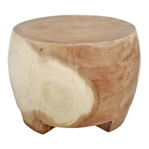 Handcrafted Acacia Wood Drum Side <b>Table</b> Wholesale | Geometric Design - Product Image 4