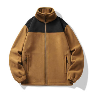 Chaqueta de Forro Polar con Bloques de Color Camuflaje, Unisex, con Forro Térmico de Felpa, Resistente al Viento, Transpirable, para Otoño, Uso en Exteriores, con Cierre de Cremallera - Product Image 1