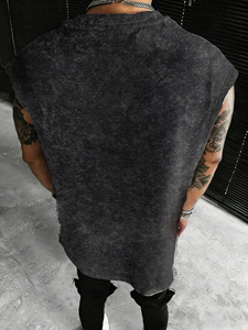 Washed Casual Style Tank Top for Men Local US Warehouse Gym Use with Memorial & Slogan Graphic Print 3 Colors Cheap Price - Product Image 4