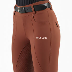 Leggings d'équitation personnalisés OEM pour femmes, multicolores, avec fentes latérales, haute élasticité et fente en silicone pour la selle - Product Image 1