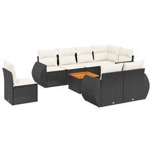 Conjunto de Sofás de Jardín en Blanco Crema y Negro - Product Image 2