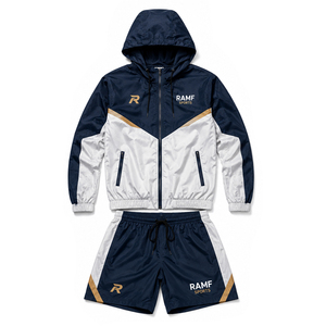 Ensemble veste coupe-vent respirante et short, veste coupe-vent zippée à capuche, ensemble sport deux pièces, short de motard pour homme - Product Image 3