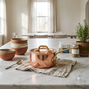 Cacerola de Cobre Hecha a Mano con Tapa y Asa de Latón, Olla de Cobre Premium para Cocinar, Utensilios de Cocina de Cobre, Cacerola para Salsas, Venta al por Mayor OEM ODM - Product Image 3