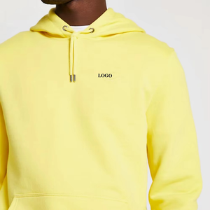 Sudadera con Capucha Amarillo Mantequilla para Hombre, Algodón Suave Premium, Ropa Casual Urbana, Cómoda Sudadera de Invierno para Uso Diario con Bolsillo Canguro - Product Image 3