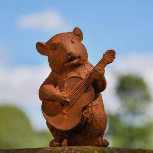 Estatua de Ratón Guitarrista Rústico, Adornos de Jardín, Figura de Ratón Metálica Vintage, Artículos de Decoración para Exteriores, Escultura - Product Image 5