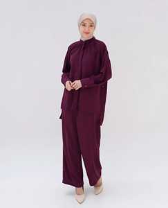 Tunique de sport à manches longues et à capuche pour femmes musulmanes avec pantalon, tenue de sport modeste, livraison directe d'usine - Product Image 4