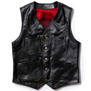 Veste en cuir véritable noire pour homme, col en V, simple boutonnage, coupe ajustée, veste formelle - Product Image 1
