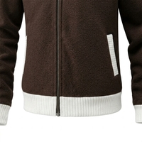 Veste polaire zippée intégrale unie pour homme, col roulé, en tissu technique respirant, anti-plis, pour l'hiver, style décontracté et professionnel