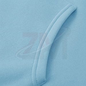 Men's Light <b>Blue</b> Hooded Tracksuit Set Full Sleeve Solid Color Casual Wear Autumn Style With Drawstring Pockets Regular Fit - Product Image 3