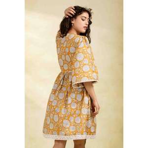 เดรสสั้นลายดอกไม้สำหรับผู้หญิง สไตล์โบฮีเมียน ชุดมินิเดรสฤดูร้อน น้ำหนักเบา สวมใส่สบาย เหมาะสำหรับงานปาร์ตี้ ชุดน่ารักสำหรับวันหยุดพักผ่อน - Product Image 6