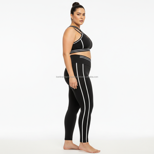 Custom Private Label Plus Size Yoga Set Women Sports <b>Bra</b> High Waist Leggings Gym Workout Fitness Activewear Quick Dry Breathable - Product Image 3