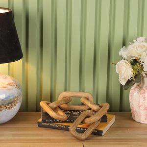 Wooden Link Decor for Coffee Object for Coffee Table <b>Shelf</b> Knot Sculpture Farmhouse <b>Rustic</b> <b>Shelf</b> Natural Wood Chain Living Room - Product Image 4