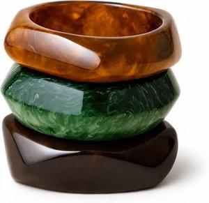 Bracelet jonc élégant en résine ronde avec finition lisse pour un usage quotidien et les collections de cadeaux tendance - Product Image 1