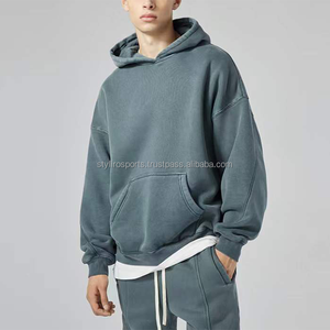 Sudadera con Capucha para Hombre, 100% Algodón, Gruesa, con Diseño de Hombros Caídos, Sin Cordones, con Logotipo Personalizado, Estampada - Product Image 4