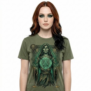 Camiseta de Algodón con Estampado Gráfico de Esqueleto de Bailarina Personalizada para Mujer, Estilo Vintage, Lavado Oscuro, Tops Estéticos de Streetwear para Mujer, Directo de Fábrica - Product Image 3