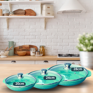 ชุดเครื่องครัว ยี่ห้อ HOCA หม้อและกระทะอะลูมิเนียมเคลือบเซรามิกกันติด - Product Image 6