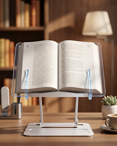 Soporte Giratorio para Portátil de Acrílico Transparente Moderno, Estante de Escritorio Transparente Premium, Soporte de Lectura Ergonómico Giratorio 360° - Product Image 3