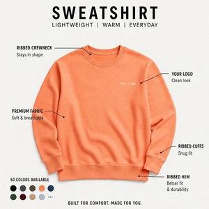 Sudadera Unisex Naranja de Cuello Redondo, Corte Regular, Bordada con Estampado Personalizado, Tejida, Informal, para Invierno - Product Image 6